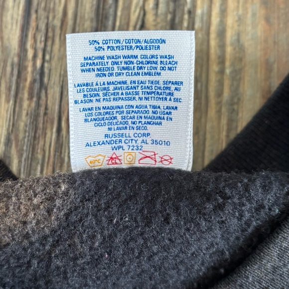 Vtg Jerzees Crewneck Sweatshirt Womens 2XL Aztec Black Bleach Dyed Beaded Fringe - Picture 6 of 11